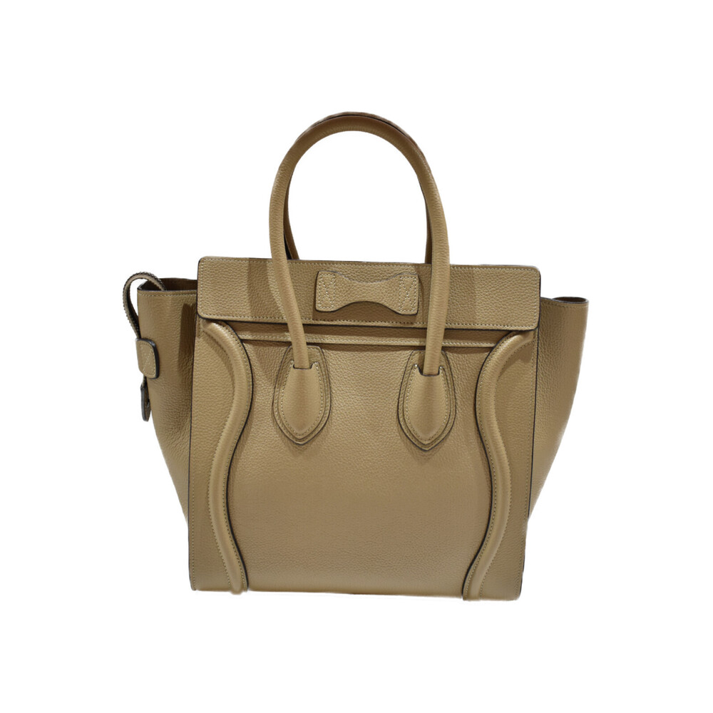 CELINE Luggage Shopper Beige Tan Leather Handbag Bag - Picture 2 of 7